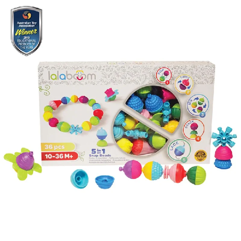 Hand - Painted Wooden Educational Toys in a Historical and Cultural ThemeLalaboom Snap Beads