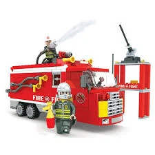 Eco - Conscious Solid Wood Educational Toys with a Social - Skills Development GameLARGE FIRE ENGINE DUAL HOSE - 309PCS