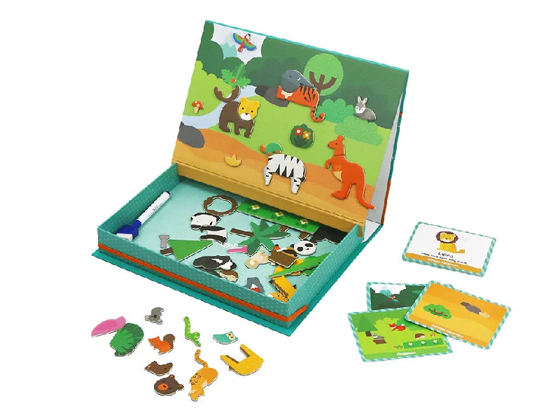 Eco - Friendly Solid Wood Educational Toys with Shape - Sorting Features for 1 - 3 Year OldsMagnetic Art Case Animal World