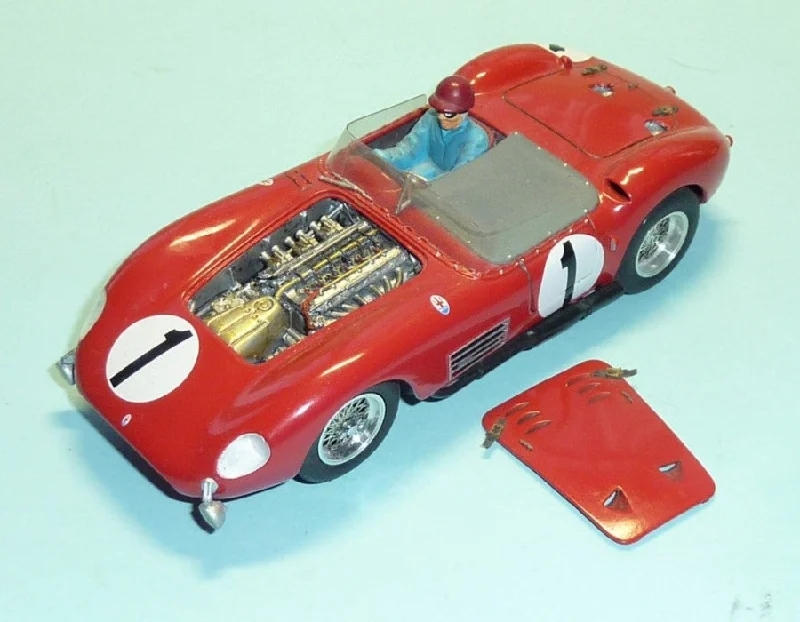 Hand - Sanded Solid Wood Fantasy Creature Models Toys for Imaginative PlayMaserati 300S 1958 Le Mans with engine detail (GT-104)