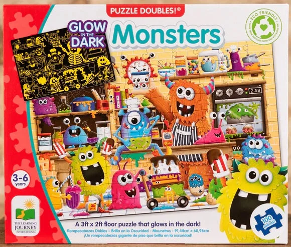 Solid Wood Educational Toys with a Math - Problem - Solving ChallengeMonsters Floor Puzzle Glow in Dark