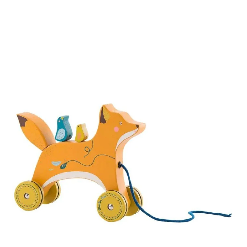 Solid Wood Educational Toys with a Science Experiment Theme for Young LearnersMoulin Roty Olga's Travel - Pull Along Fox