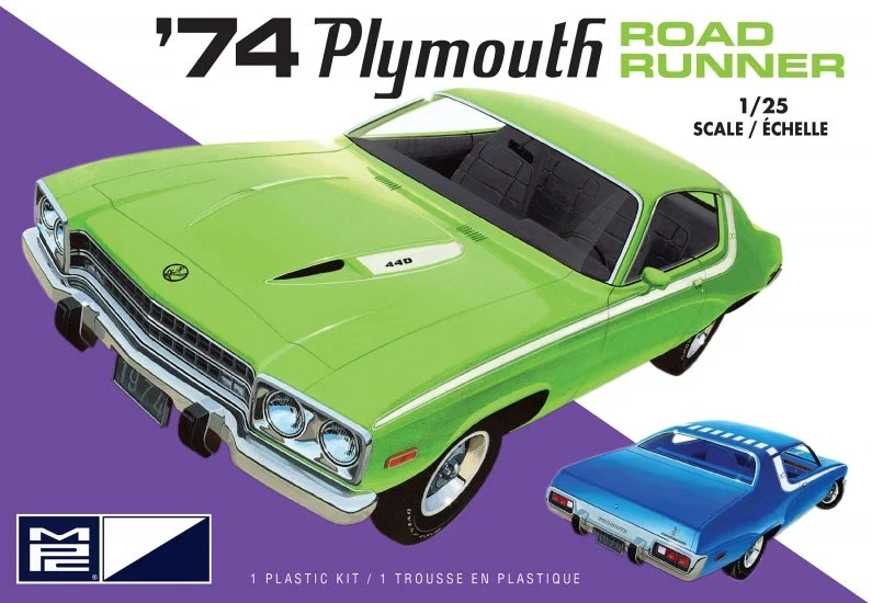 Remote - Controlled High - Speed Off - Road Buggy with All - Terrain Tires and SuspensionMPC 920 1:25 1974 Plymouth Road Runner