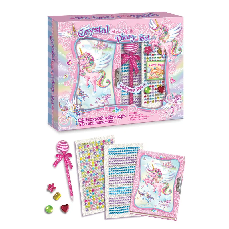 Sustainable Wooden Educational Toys with a Storytelling and Role - Playing SetPecoware Unicorn Style Up Crystal Diary Set