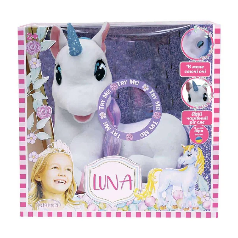 Hand - Carved Wooden Educational Toys with Alphabet - Learning BlocksPlush Toy Unicorn Luna with Luminous Horn And Three Fairy Tales In English