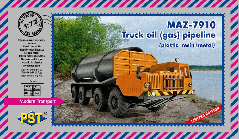 Remote - Controlled Boat with a High - Performance Motor for Water RacingPST 72080 1:72 MAZ-7910 Truck Oil (Gas) Pipeline