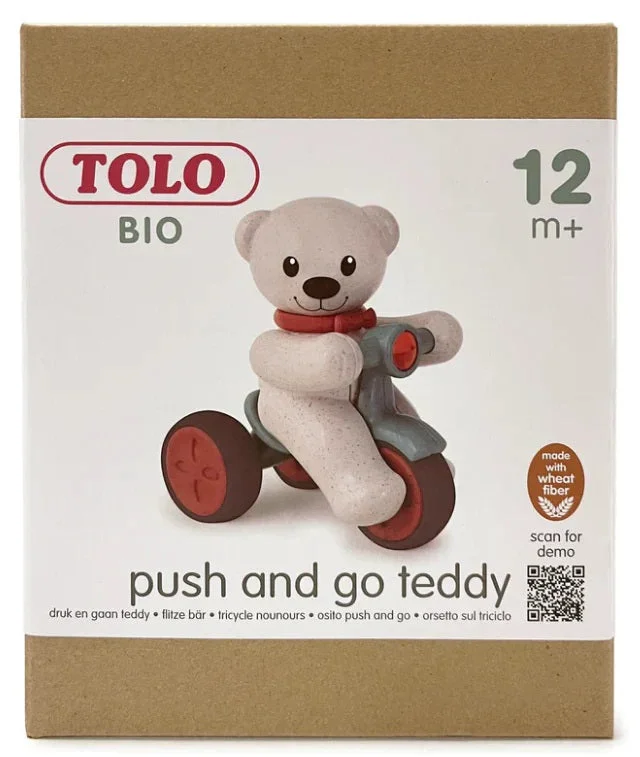 High - Quality Solid Wood Educational Toys for Developing Fine Motor Skills in KidsPush and Go Teddy