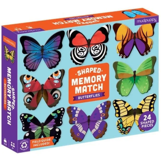 Hand - Carved Wooden Educational Toys with Alphabet - Learning BlocksMemory Match Butterflies