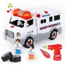 Hand - Painted Wooden Educational Toys in a Historical and Cultural ThemeTake apart Ambulance (18m+) Toy