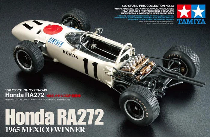 Radio - Controlled Drift Car with Adjustable Suspension and High - Grip TiresTamiya 20043 1:20 Honda F1 RA272 1965 Mexico GP