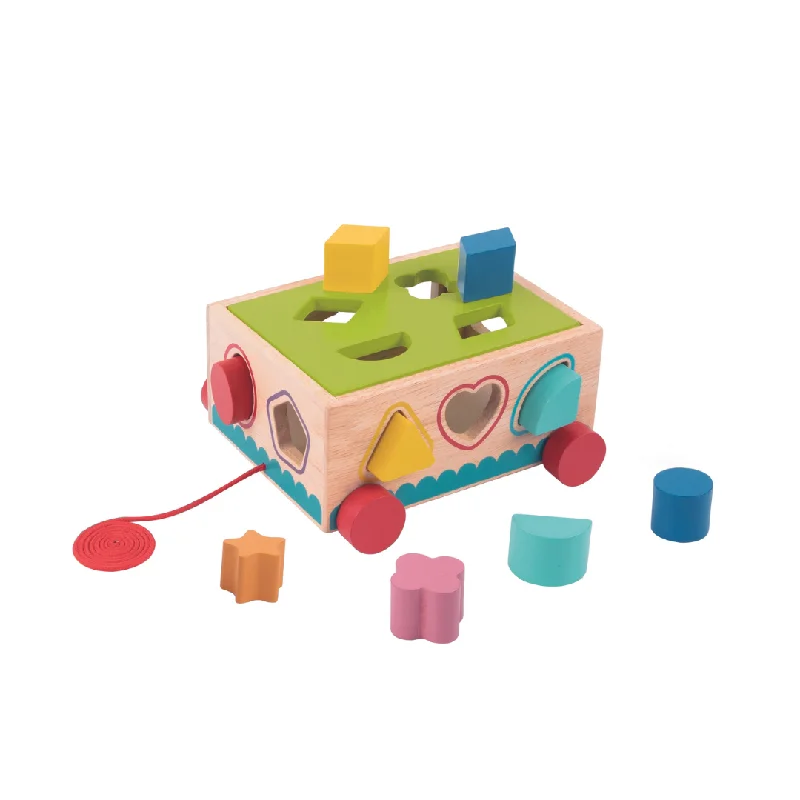 Eco - Friendly Wooden Educational Toys with a Gardening and Plant - Growing KitTooky Toy Shape Sorter Cart Pull Along