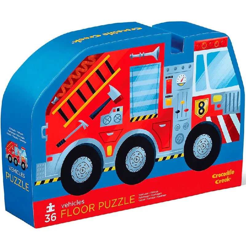 High - Quality Solid Wood Educational Toys for Developing Fine Motor Skills in KidsVehicles Firetruck Floor Puzzle 36p