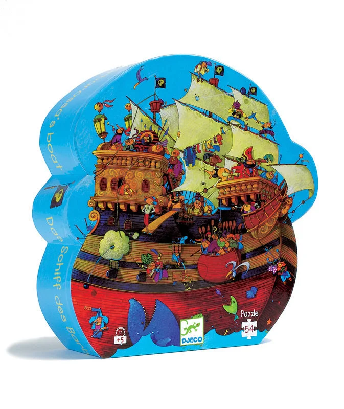 Puzzle - Swapable Wooden Puzzles with a Circus Theme for Community ExchangesBarbarossa Pirate Ship 54 Piece Puzzle by Djeco