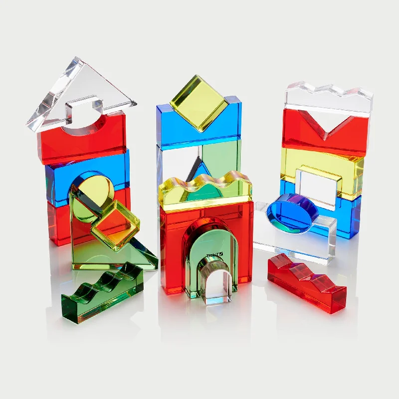 Magnetic Wooden Puzzles with Educational Math Symbols for School - Age ChildrenColour Crystal Block Set