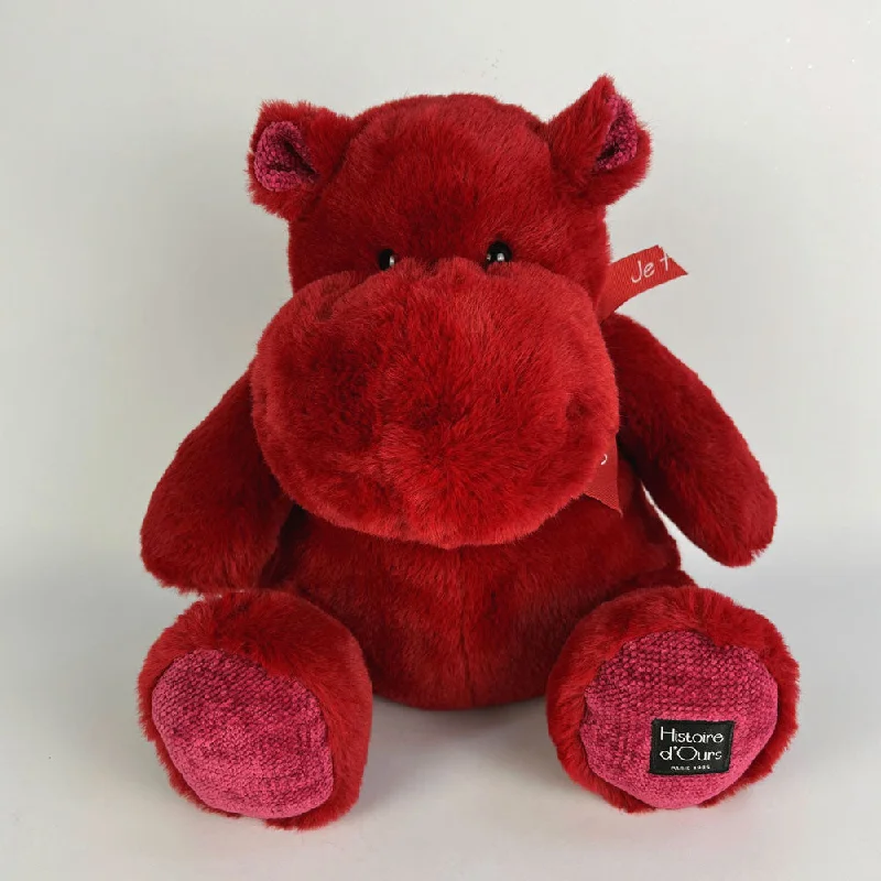 Plush Mermaid Toys with Glittery Tails for Little Girls' Fantasy PlayHistoire d'Ours Hippo Red 40cm