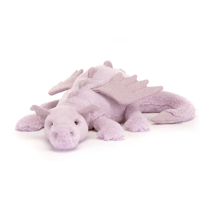 Plush Superhero Dolls with Embroidered Badges for Young FansJellycat Lavender Dragon