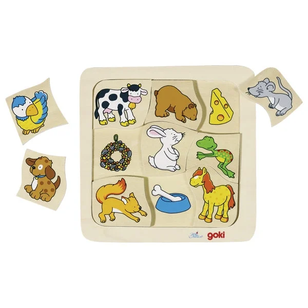 Antique - Style Wooden Puzzles of Classic Cars for Vintage EnthusiastsPuzzle, who eats what?