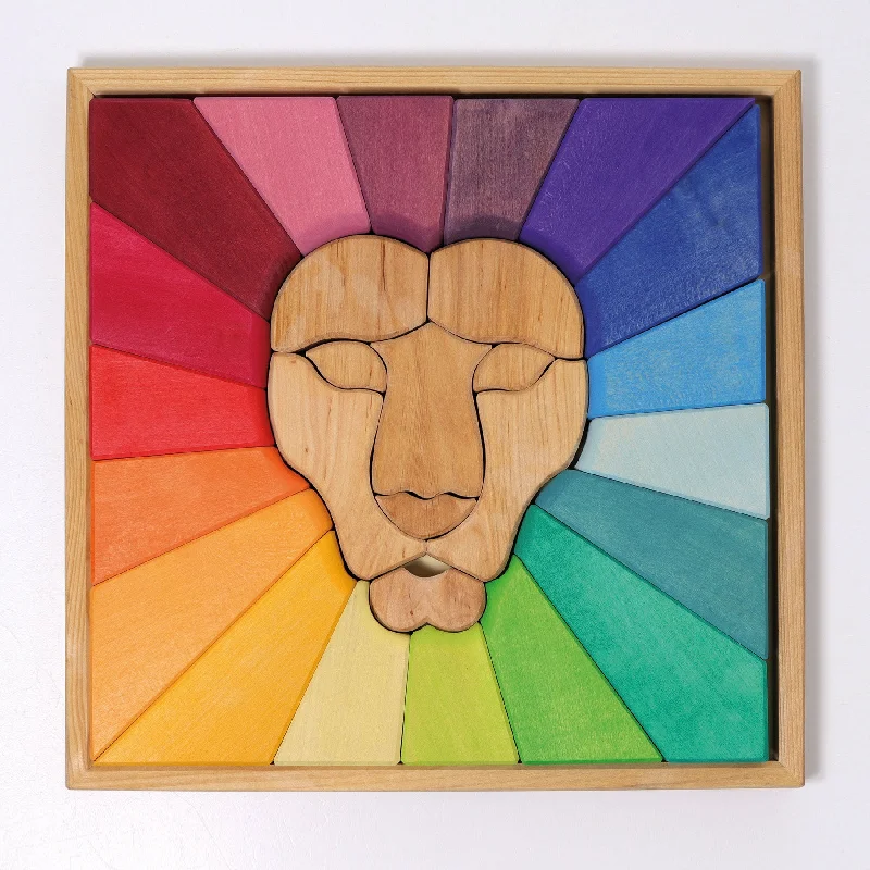 Laser - Cut Wooden Puzzles with Abstract Art Patterns for Art - Loving TeensBuilding Set Rainbow Lion by Grimms New in 2020