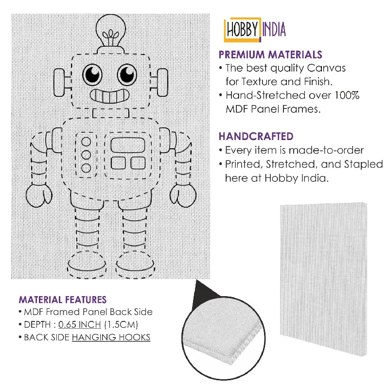 Small - Sized Wooden Robots with Animal - Shaped Bodies for Children's PlayroomsRobot DIY Canvas Base for Painting