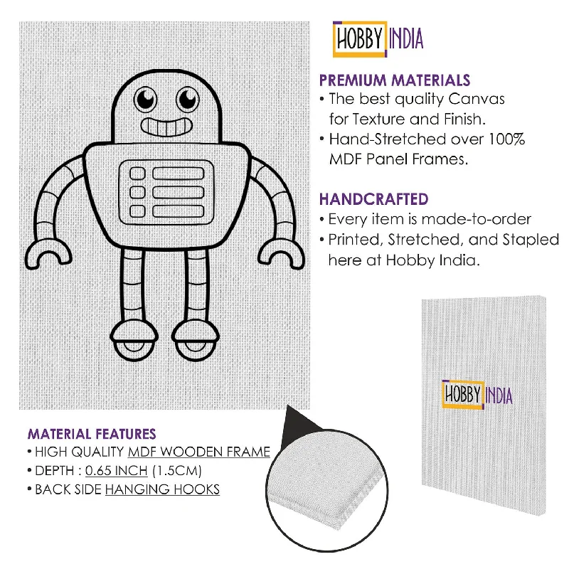 Educational - Game - Integrated Wooden Robots with a Jungle Safari Theme for Classroom UseRobot DIY Canvas Base for Painting