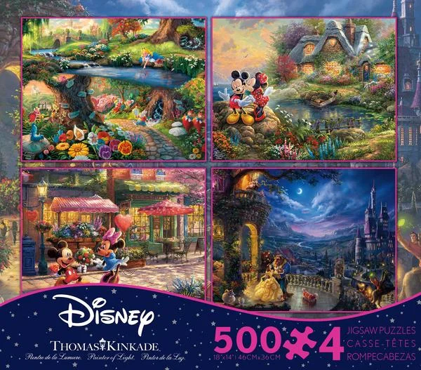 Glow - in - the - Dark Wooden Puzzles of Starry Sky for Nighttime AmusementThomas Kinkade Disney Dreams <br> 4 x 500 Piece Puzzle (S5)