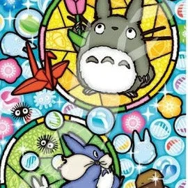 Eco - Friendly Sustainable Wooden Puzzles in Animal Shapes for Environment - Conscious ParentsTotoro and Glassy Marbles "My Neighbor Totoro" Petite Artcrystal Puzzle (126-AC64 )